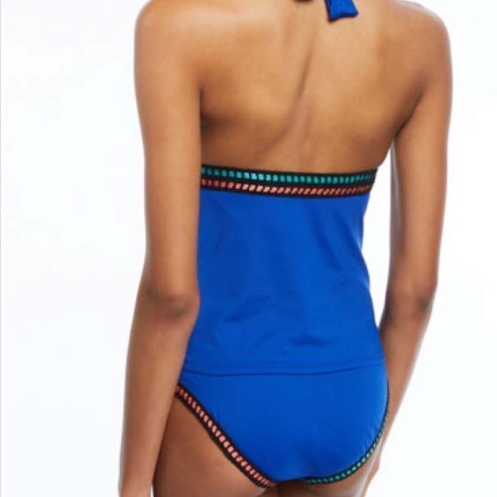 La Blanca Threading Along Triangle Blue Tankini Set size 4 - Picture 3 of 14